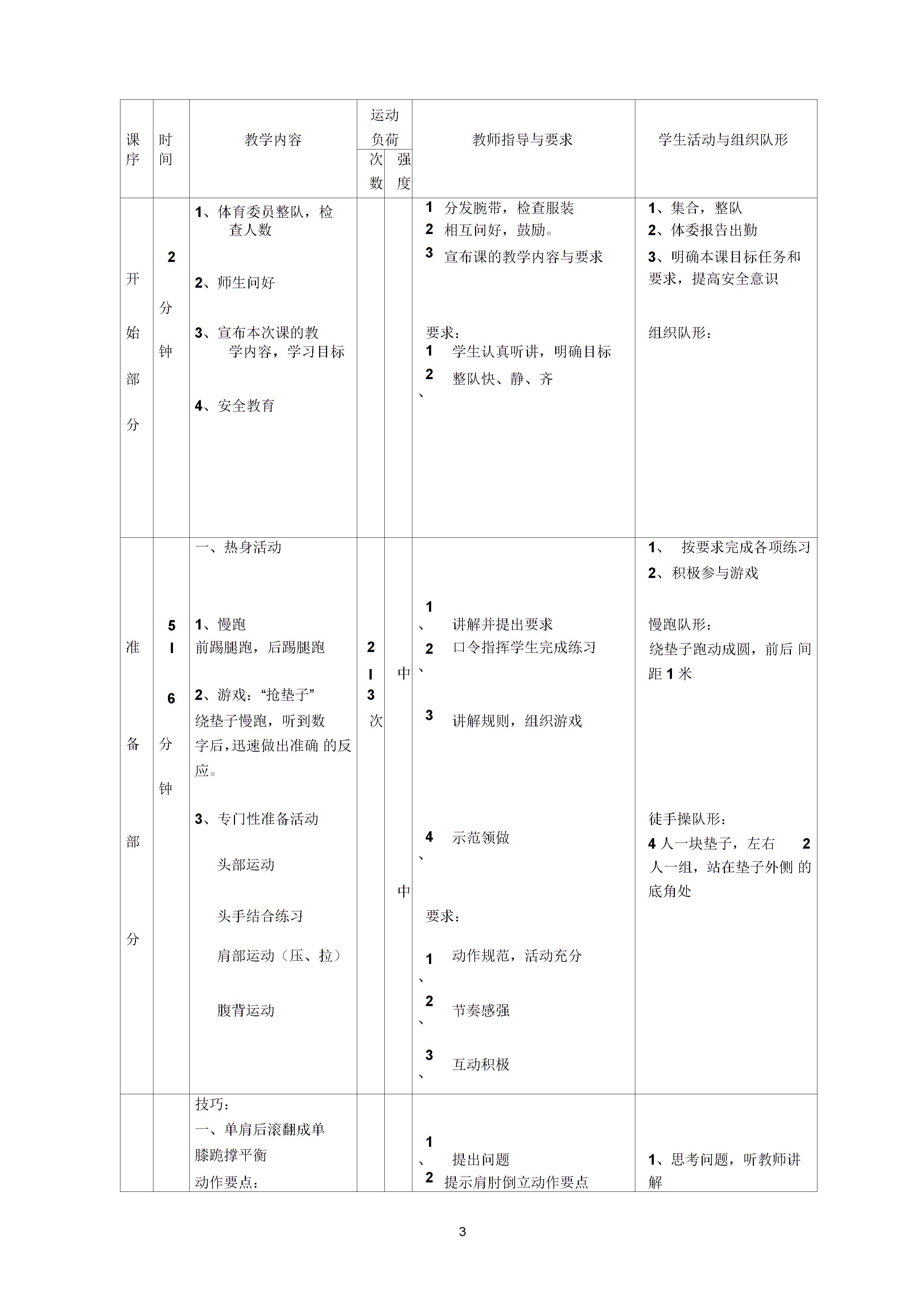 中小学体育课教案全国第四届体育观摩课教案图片2